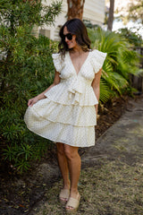 FINAL SALE - Day Well Spent Polka Dot Cream Mini Dress