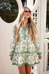 Garden Estate Printed Cream Dress