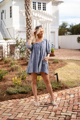 FINAL SALE - Harbor Lines Striped Denim Mini Dress