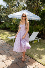 FINAL SALE - Meadow Bloom Lavender Floral Midi Dress