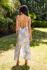 FINAL SALE - Magnolia Dream Light Blue Floral Maxi Dress