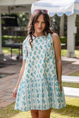 FINAL SALE - Coastal Bloom Light Blue Floral Mini Dress