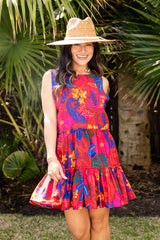 FINAL SALE - Rio Muse Magenta Floral Mini Dress