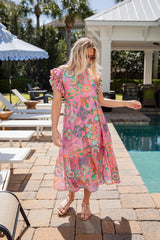 FINAL SALE - Sunny Attraction Printed Tiered Maxi Dress