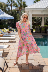 FINAL SALE - Sunny Attraction Printed Tiered Maxi Dress