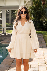 FINAL SALE - Sandstone Natural Linen Mini Dress
