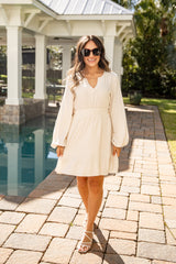 FINAL SALE - Sandstone Natural Linen Mini Dress