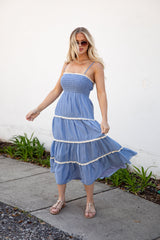FINAL SALE - Heaven Sent Periwinkle Tiered Maxi Dress