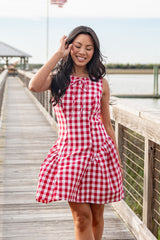 FINAL SALE - Picnic Stroll Red Gingham Mini Dress