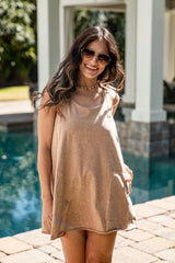 FINAL SALE - Golden Glow Mineral Wash Romper Dress