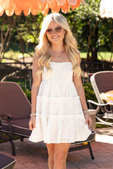 FINAL SALE - Love Story Floral Eyelet White Mini Dress