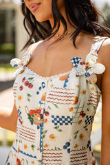 FINAL SALE - European Market White Fruit Print Mini Dress
