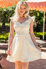 FINAL SALE - Radiantly You Yellow Floral Mini Dress
