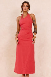 Shot Twist Maxi Dress - Red