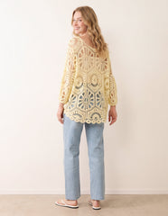 Crochet Detailed Kimono Top