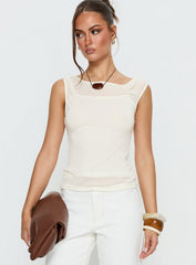 Skaia Layered Sheer Top Cream