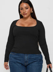 Baseline Long Sleeve Top Black Curve
