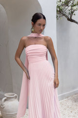 Rosewater Roads Strapless Maxi Dress Blush
