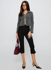 Around The Corner Long Sleeve Top Grey