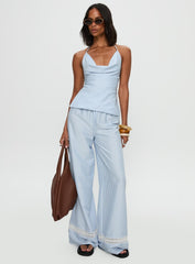 Summer Too Hot Trousers Blue Stripe
