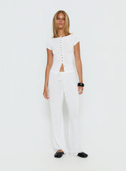 Gavrielle Jersey Wide Leg Trousers White