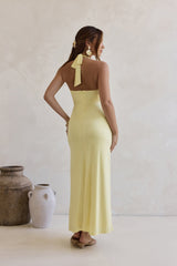 Everlasting Dream Halter Maxi Dress Yellow