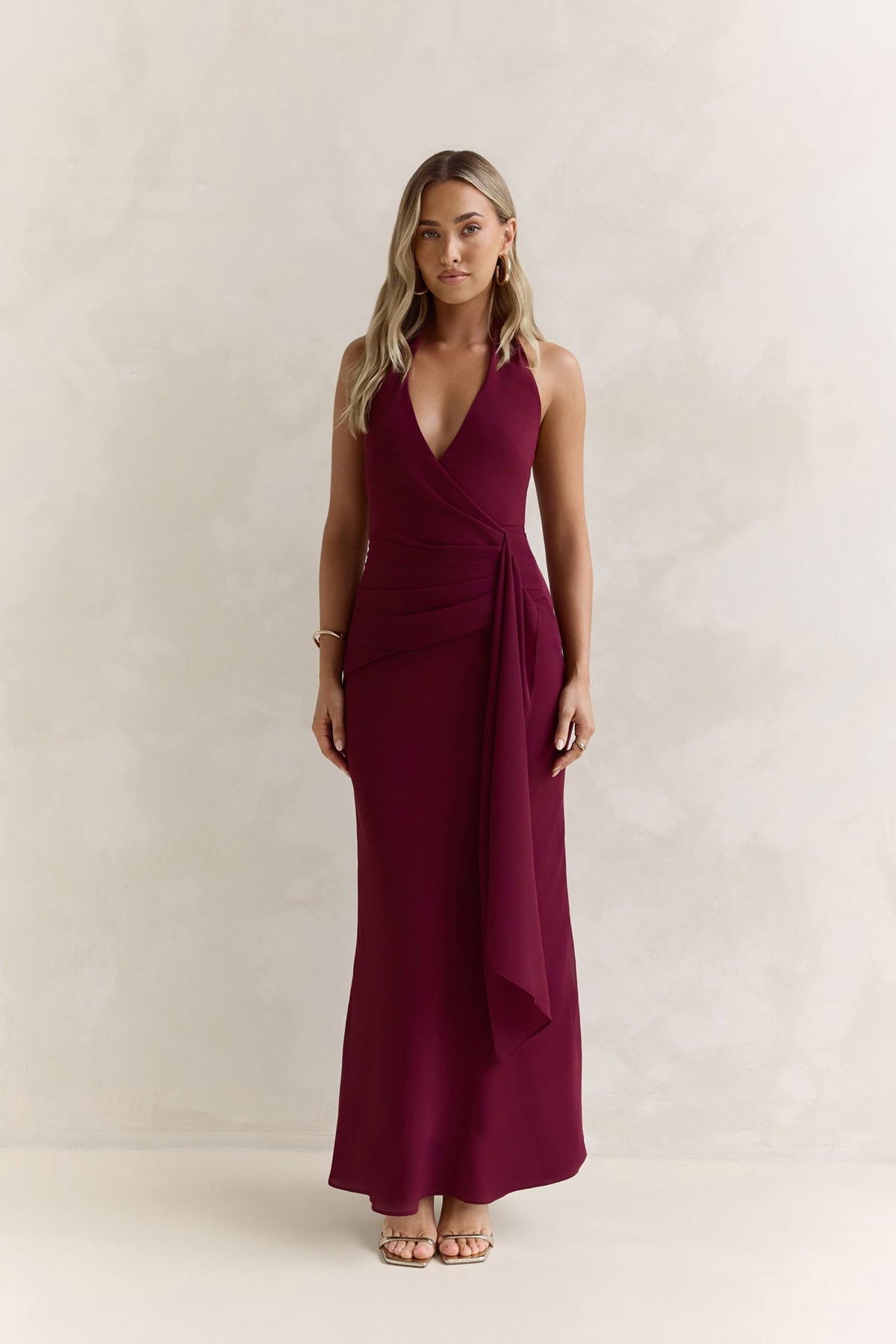 Run To You Halter Maxi Dress Plum