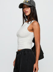 Bleeker High Neck Top Grey Marle
