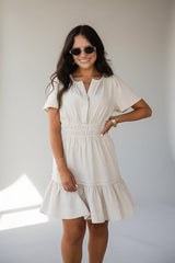 Apple Orchid Smocked Waist Mini Dress