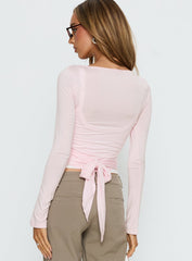 Sylka Long Sleeve Jersey Wrap Top Ballet Pink