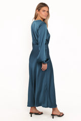 Remora Long Sleeve Midi Dress - Teal