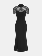 Lace Capelet & Mermaid Dress Two-Piece Set