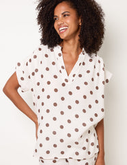 Cheesecloth Polka Dot Short Set