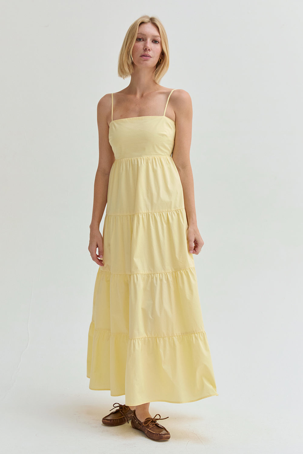 Iris Poplin Tiered Maxi Dress