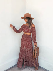 Chiara Floral Off The Shoulder Crop Top