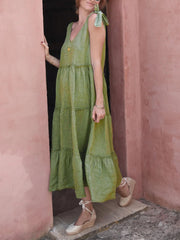 Hadley Tiered Linen Maxi Dress