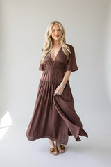 Beautifully Yours Brown Maxi Dress