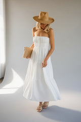 Dreaming of You White Strapless Maxi Dress