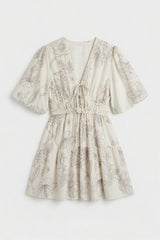 It's Giving Yes Cream Floral Mini Dress