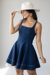 Know It All Dark Wash Denim Mini Dress