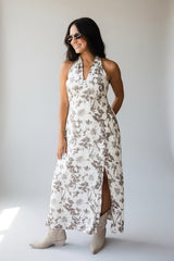 Whispering Willow Cream Floral Midi Dress
