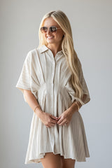 Today's The Day Natural Stripe Mini Dress