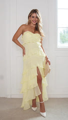 Lunette Strapless Ruffle Maxi Dress