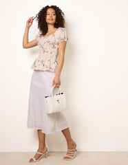Embroidery Peplum Blouse