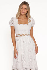 Melania Midi Dress - White