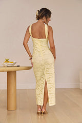 In Orbit Halter Maxi Dress Yellow