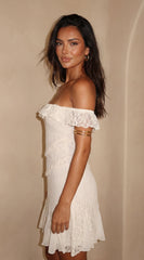 Heirloom Lace Mini Dress - Cream White