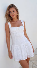 Marais Eyelet Mini Dress - White