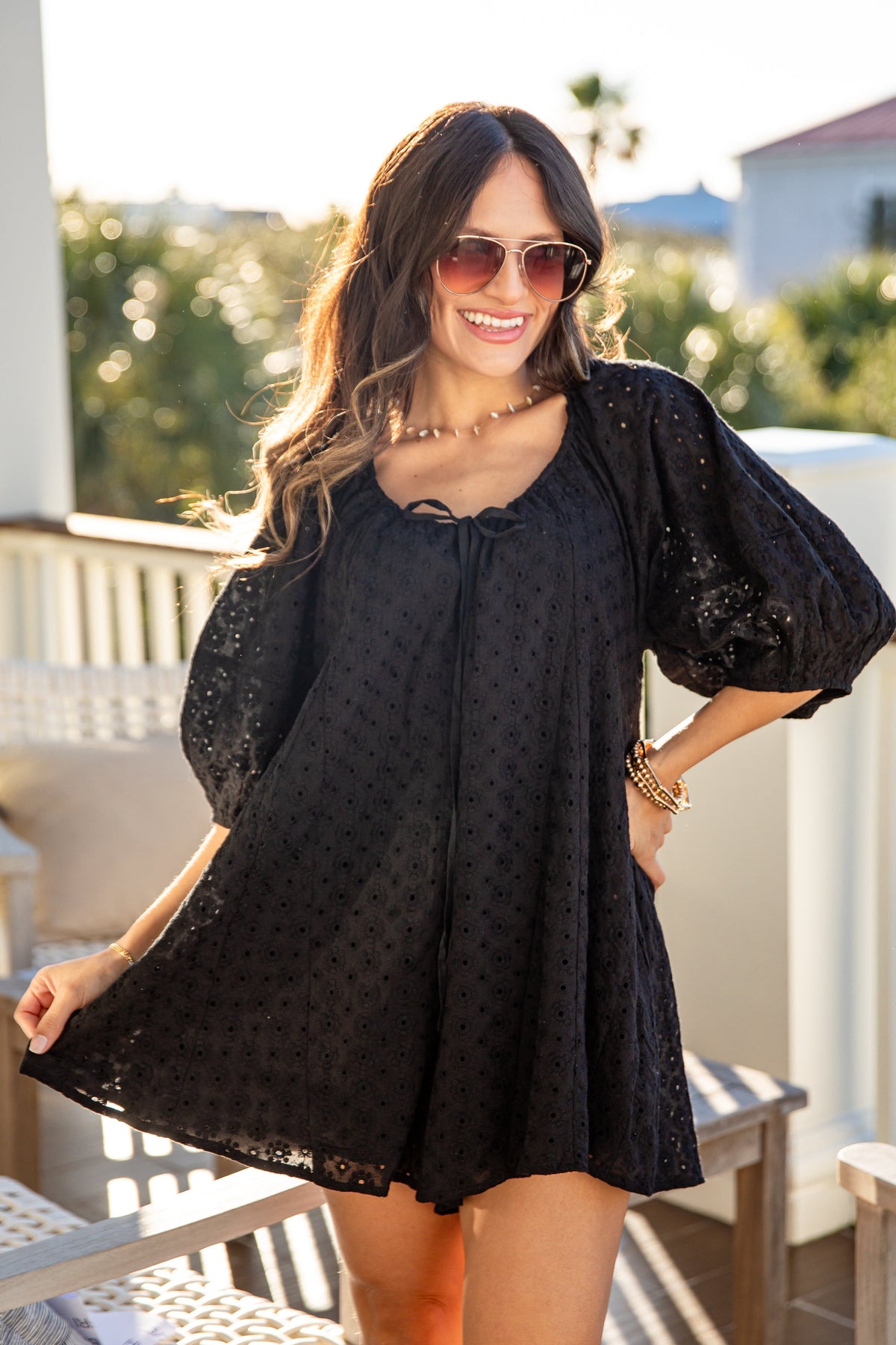 FINAL SALE - Delicate Charm Eyelet Romper