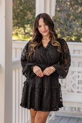 FINAL SALE - A Garden of Wonder Black Floral Mini Dress
